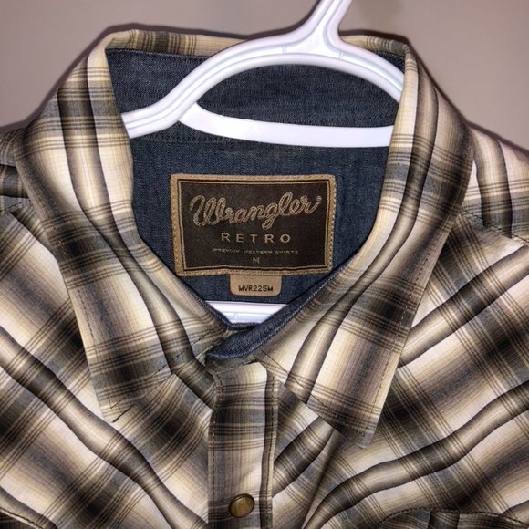 Mens Medium Wrangler Retro Western Dress Shirt - Picture 5 of 9